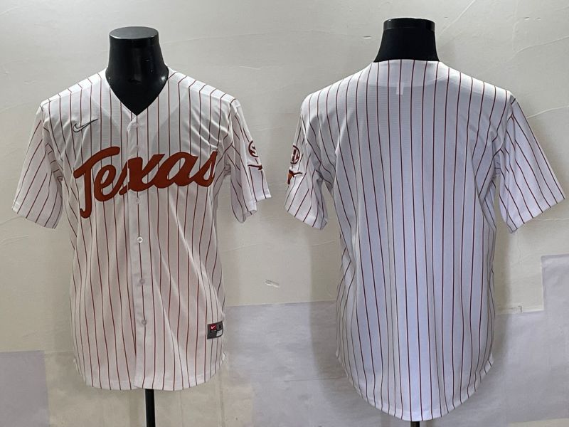 Men Texas Longhorns Blank White stripe Nike joint Name NCAA 2025 Jersey style 1